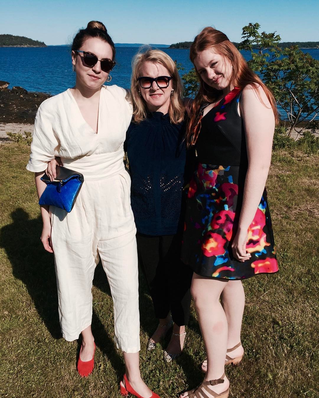 Oliver Platt's wife Mary between her two daughter Clare Platt and Lily Platt